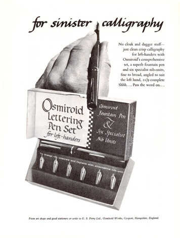 For sinister calligraphy: Osmiroid Lettering Pen Set for left-handers