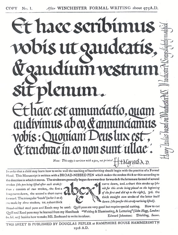 Copy No. 1 after Winchester Formal Writing about 975 A.D.