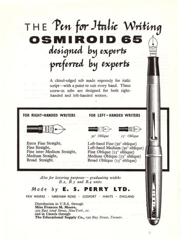 The Pen for Italic Writing: Osmiroid 65. Designed by experts, preferred by experts