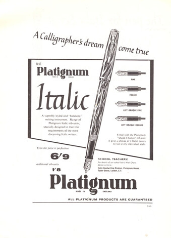 A Calligrapher's dream come true: the Platignum Italic