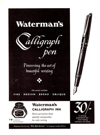 Waterman's Calligraph. Preserving the art of beautiful writing.