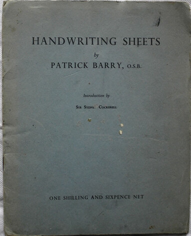 Handwriting Sheets (Patrick Barry, OSB)